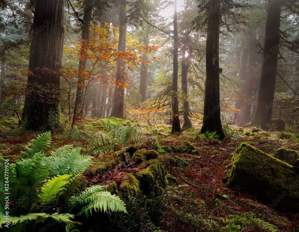 Fototapeta premium Magisches Waldlaub – Die Essenz der Natur in Perfektion