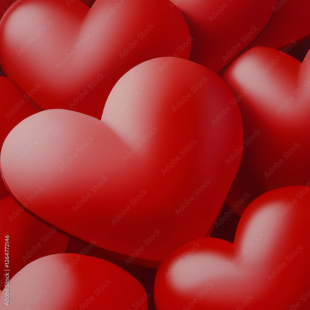 A vibrant collection of red hearts symbolizing love, affection, and passion