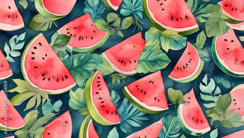 A tropical and summery floral pattern perfect for creating vibrant designs.