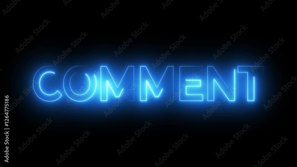 Like comment and share text animation, on black  background. Like, comment ,share text line animated typography video.