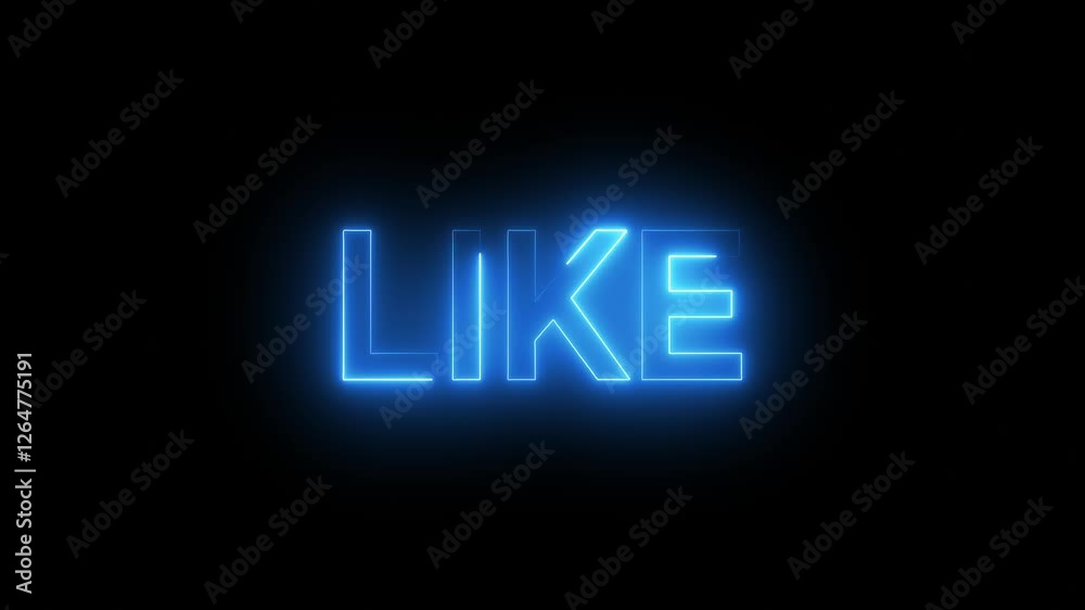 Like comment and share text animation, on black  background. Like, comment ,share text line animated typography video.