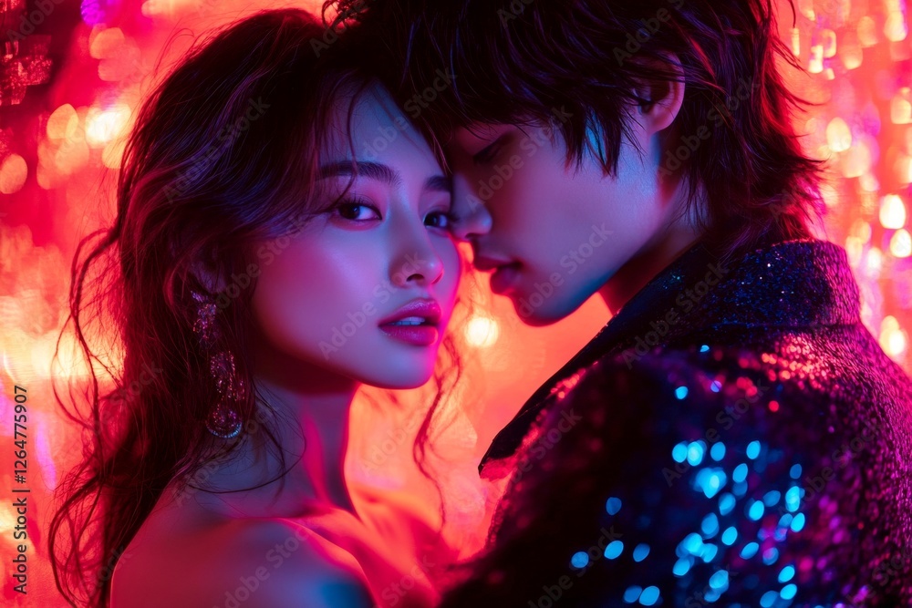 Valentine's day, affectionate couple: dazzling striking image of loving asian young lovers. Sign of love and affection. Commercial ad visual idea. Love couple. Couple marketing. Emotional bon. Valentine's day, affectionate couple: dazzling striking image of loving asian young lovers. Sign of love and affection. Commercial ad visual idea. Love couple. Couple marketing. Emotional bon.
