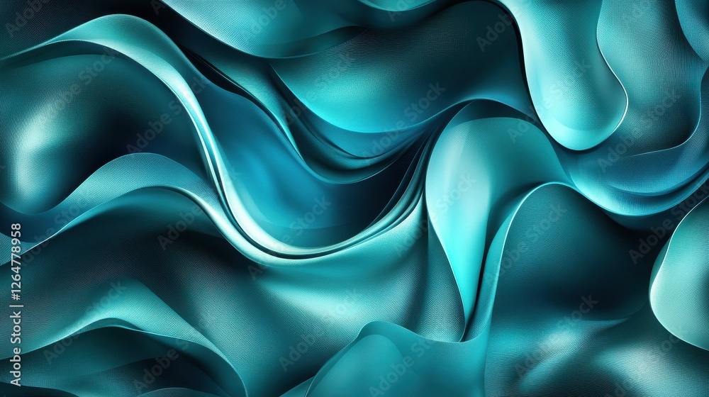 Obraz premium Teal Turquoise Silk Gradient Abstract Texture