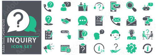 icon set about inquiry in vector. inquiry icon set. set icons about inquiry.  vector illustration.