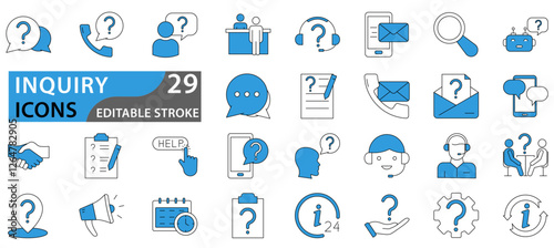 icon set about inquiry in vector. inquiry icon set. set icons about inquiry.  vector illustration.