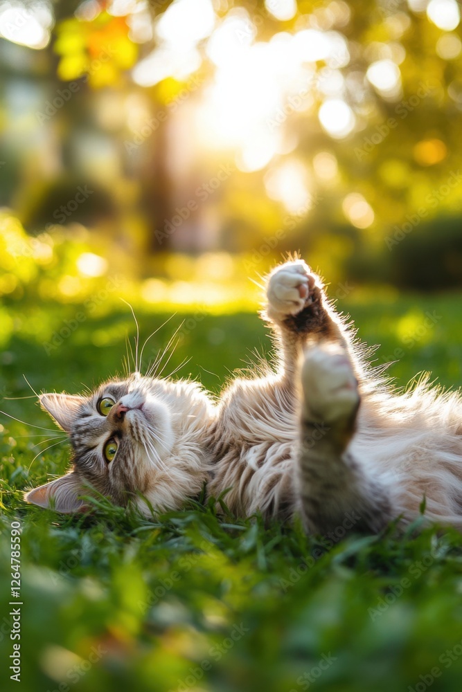 Pets embrace the suns warmth while playing joyfully in a vibrant park filled with nature Pets embrace the suns warmth while playing joyfully in a vibrant park filled with nature