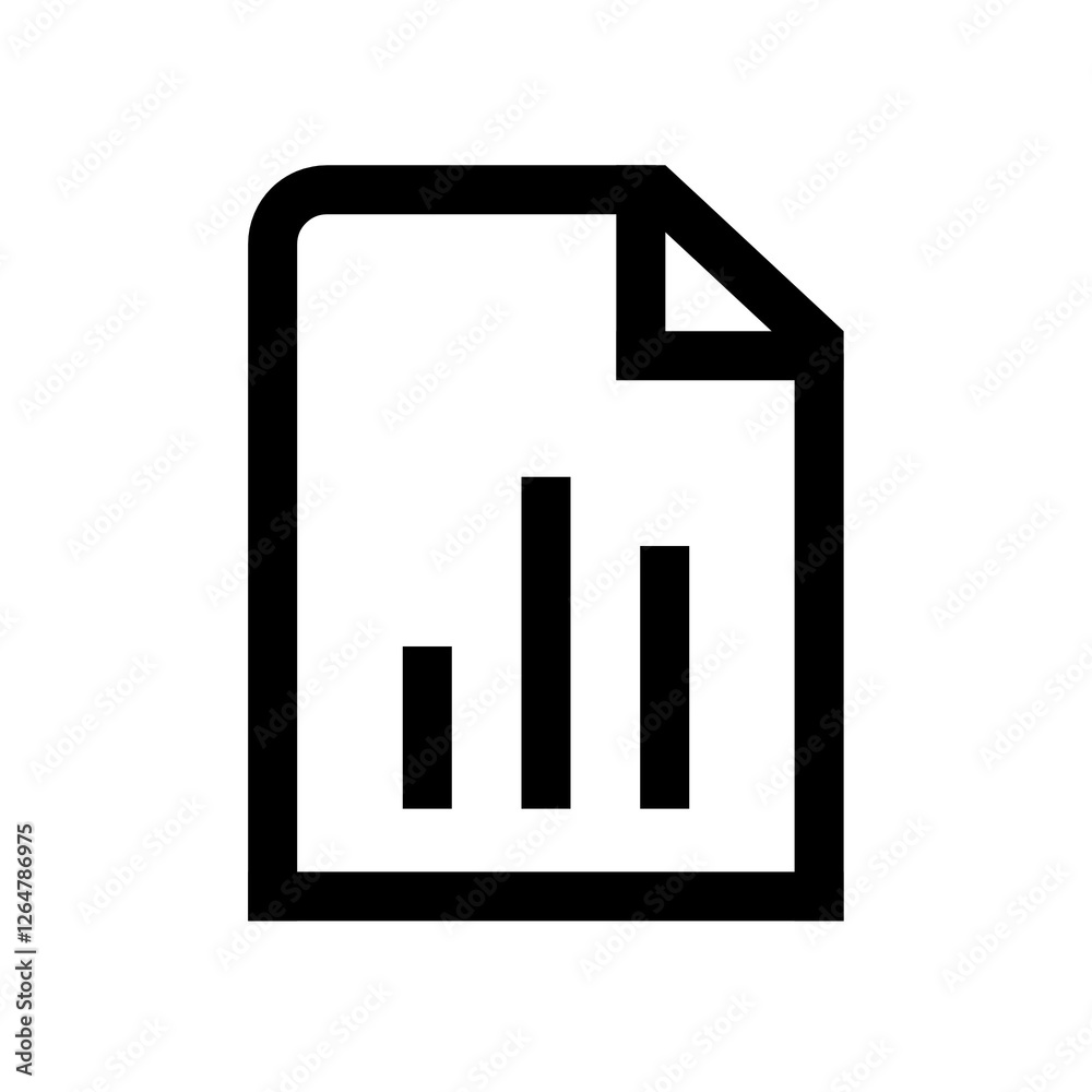 file-chart-line icon in black, outline style and white background
file-chart-line icon in black, outline style and white background