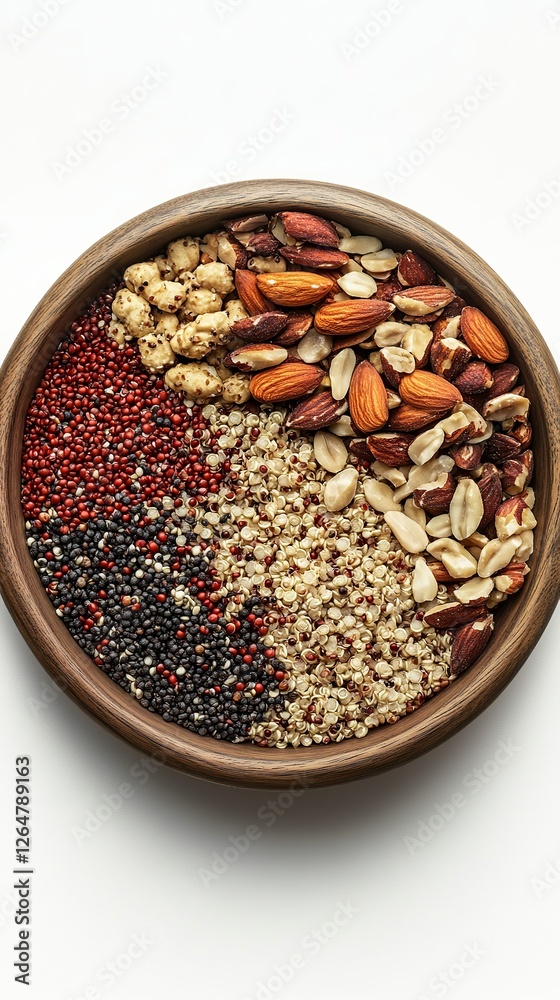Highquality UHD photo of proteinrich cereal with nuts quinoa amaranth Highquality UHD photo of proteinrich cereal with nuts quinoa amaranth