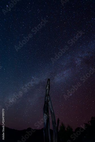 On a dark day, without moonlight, you can see millions of stars and the Milky Way in Chiang Mai, Thailand.