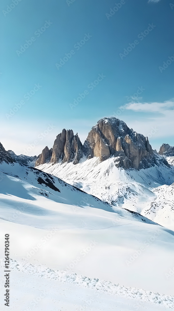 custom made wallpaper toronto digitalA panoramic view of the Dolomites in winter
