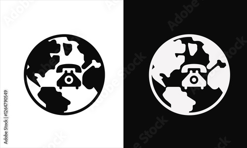 Phone Icon, Contact Line Icons. Editable Stroke. Pixel Perfect. For Mobile and Web, phone call glyph icon, Telephone symbol. icon telephone call. Contact us. Telephone, communication. Black and White