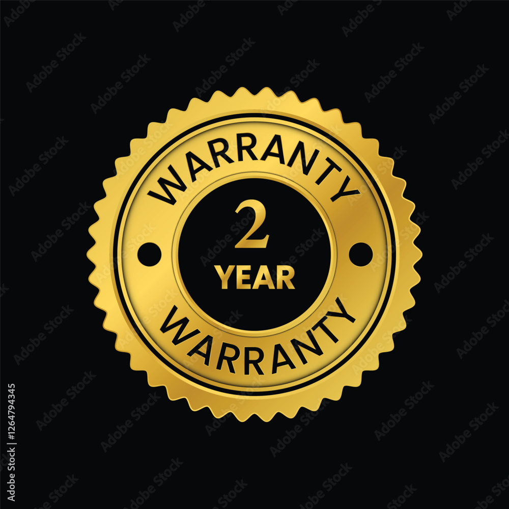 Naklejka premium warranty icon design golden color