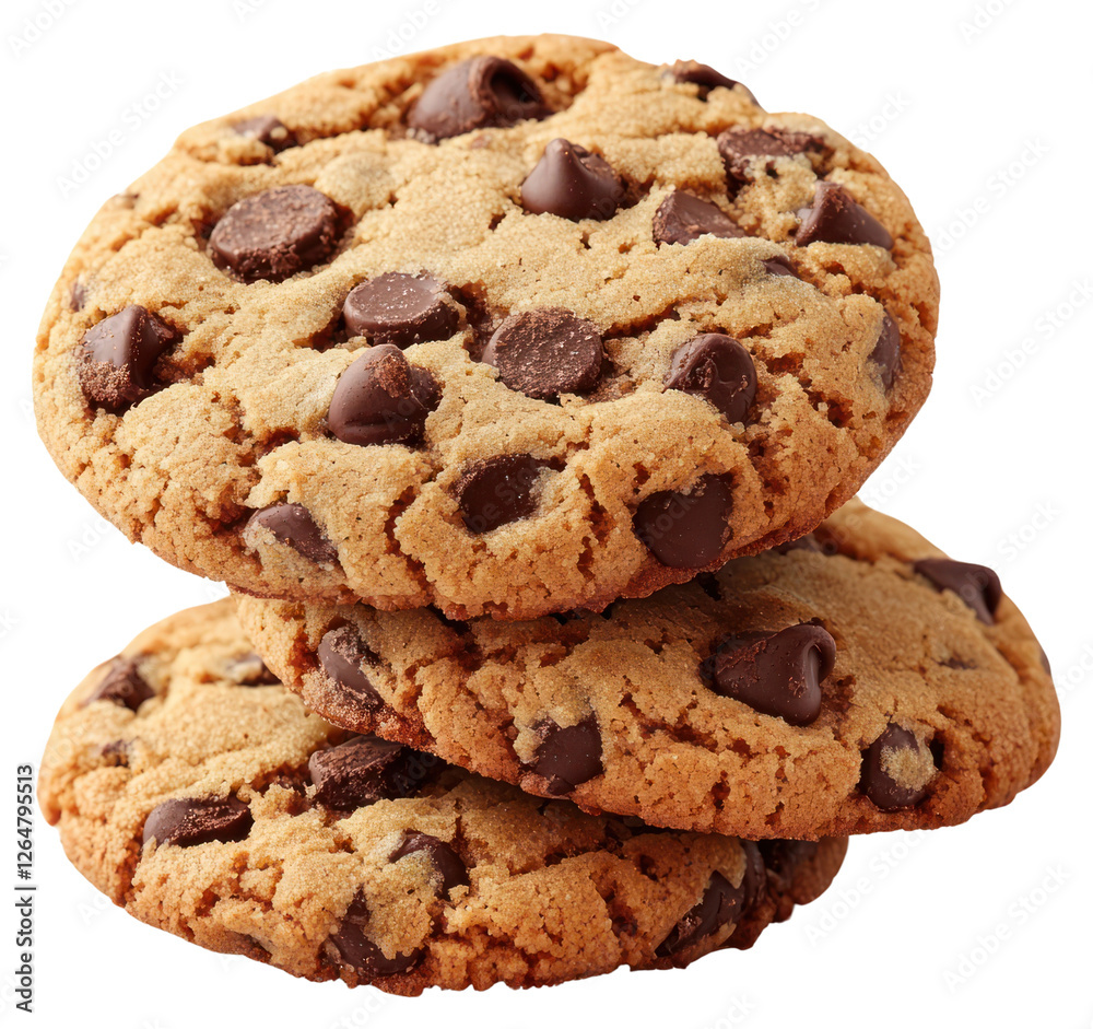 PNG Delicious chocolate chip cookies stack PNG Delicious chocolate chip cookies stack