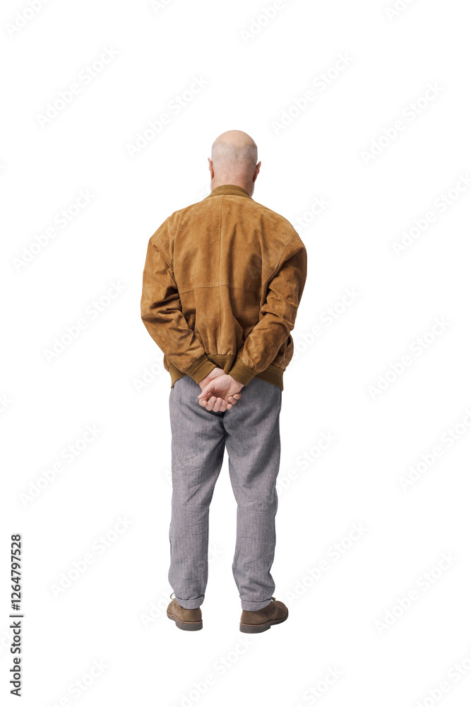 Portrait of a senior man back view Portrait of a senior man back view