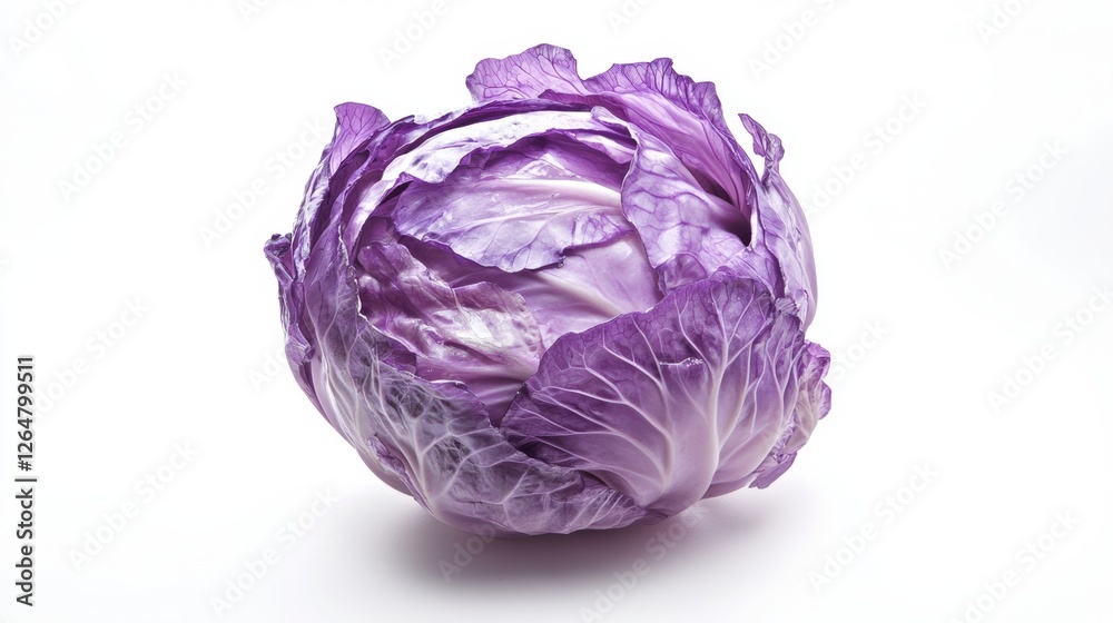 Fresh Purple Cabbage Isolated on White Background for Culinary Use Fresh Purple Cabbage Isolated on White Background for Culinary Use