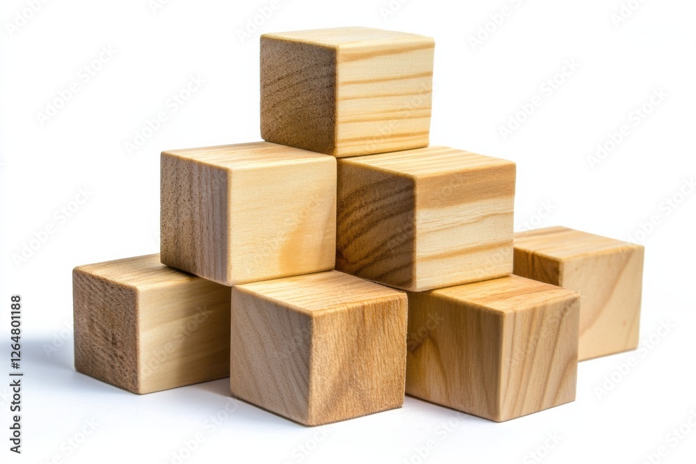 Building blocks stacked artistically on a clean white background creating a minimalist design Building blocks stacked artistically on a clean white background creating a minimalist design