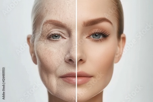 Obraz na płótnie Anti-Aging Beauty Transformation: Before & After w salonie