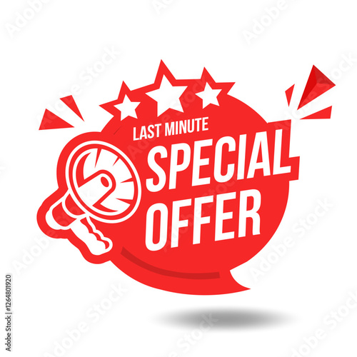 Special Offer. Discount label. Special offer bubble sticker. Sale coupon icon. Special offer message with a megaphone. 