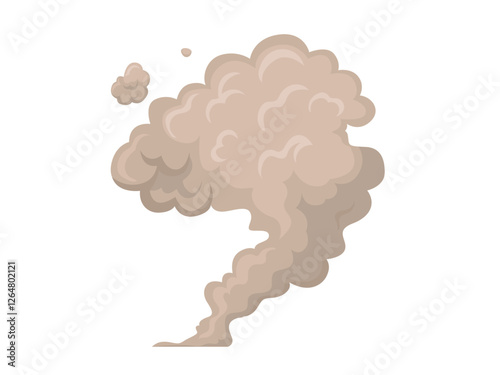 Smoke Cloud and Dust Explosion Puff, smog flow, animation of fast motion