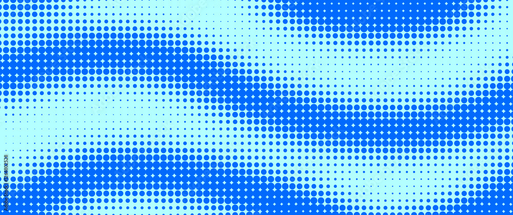 Fototapeta premium Halftone with particles. Wave of dots. Dotted pattern wavy texture. Abstract geometric background. Gradient vector illustration.
