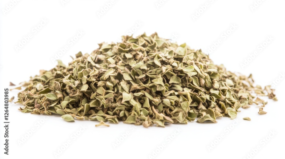 Dried Oregano Leaves on White Background for Culinary Use Dried Oregano Leaves on White Background for Culinary Use