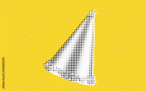 Stylized Sailboat Silhouette on Yellow Background