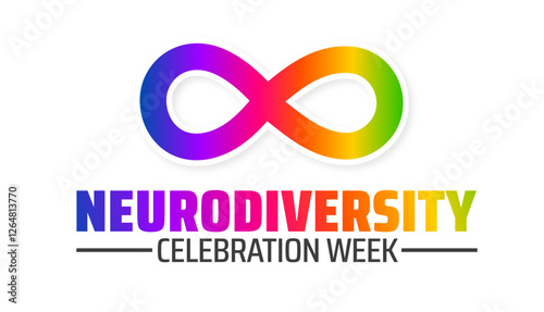 Neurodiversity Celebration Week background banner or poster design template. observed every year in March. Holiday concept. Use to any Template, card, poster, placard, template.
