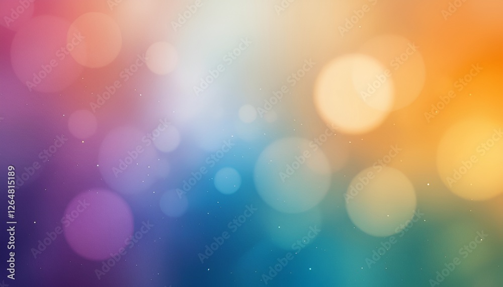 Naklejka premium Vibrant Multicolored Bokeh Lights with Soft Abstract Blurred Background