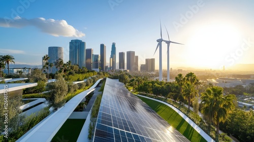 Illuminating solar energy scenic solar farm green energy initiative california aerial view nature's brilliance
