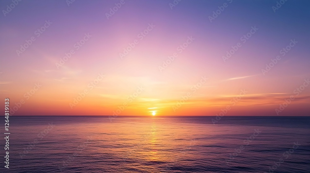 Fototapeta premium Vibrant Sunset Over Calm Ocean Water