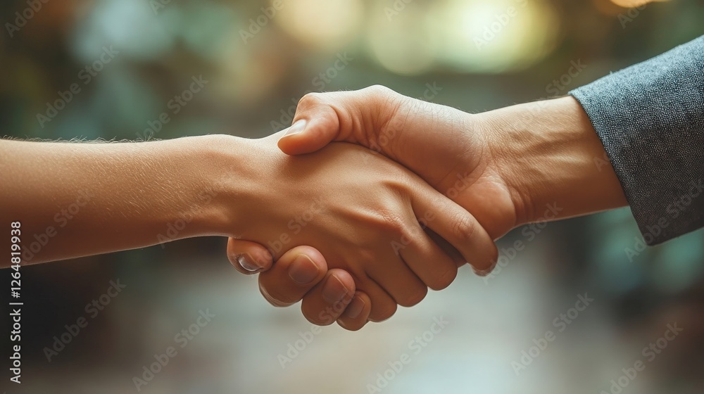 Close Up of Two Hands Shaking in a Business Agreement Setting