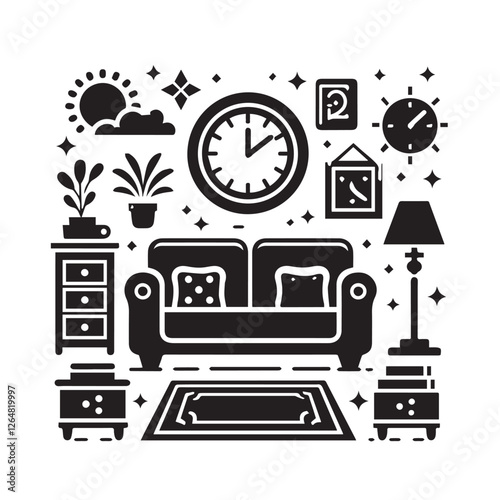 Furniture icon design vector silhouette