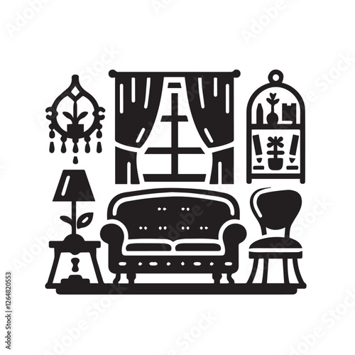 Furniture icon design vector silhouette