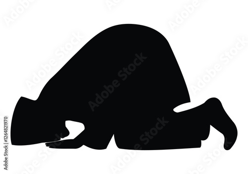 Muslim boy prayer moment