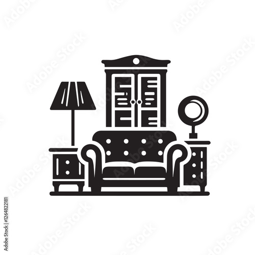 Furniture icon design vector silhouette