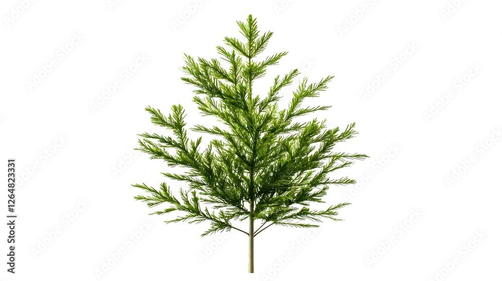 Lush Green Sapling Isolated on White Background Lush Green Sapling Isolated on White Background