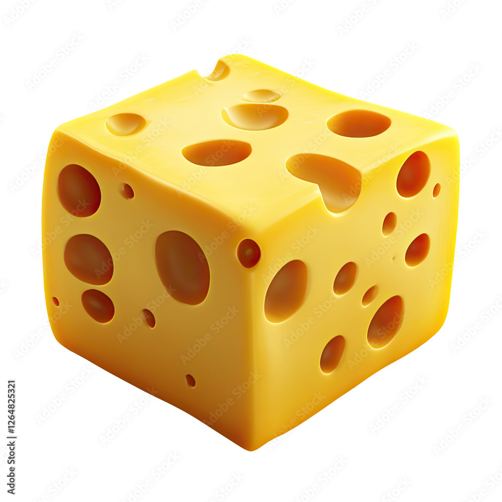Fototapeta premium Golden Cheese Block - A Delicious and Nutritious Treat