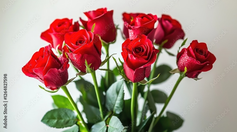 Fototapeta premium A Bouquet of Crimson Roses: Elegance and Passion
