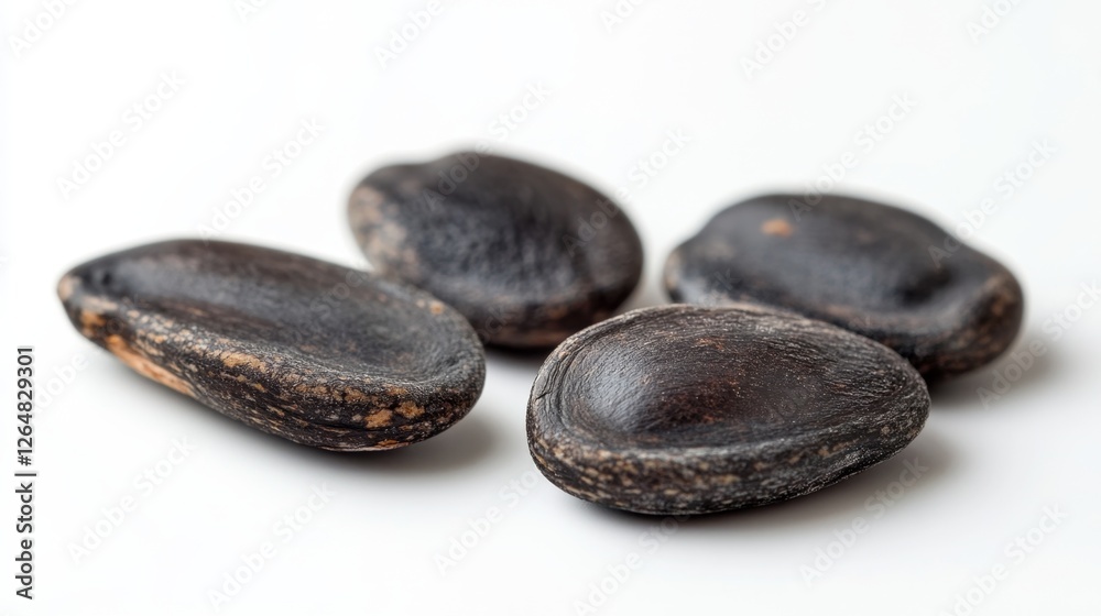 Close-Up of Dark Seeds on a Light Background for Natural Themes Close-Up of Dark Seeds on a Light Background for Natural Themes