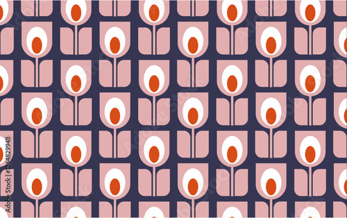 pink florals Blue Background....