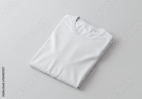 Folded White T-shirt Mockup for Clothing Design photo