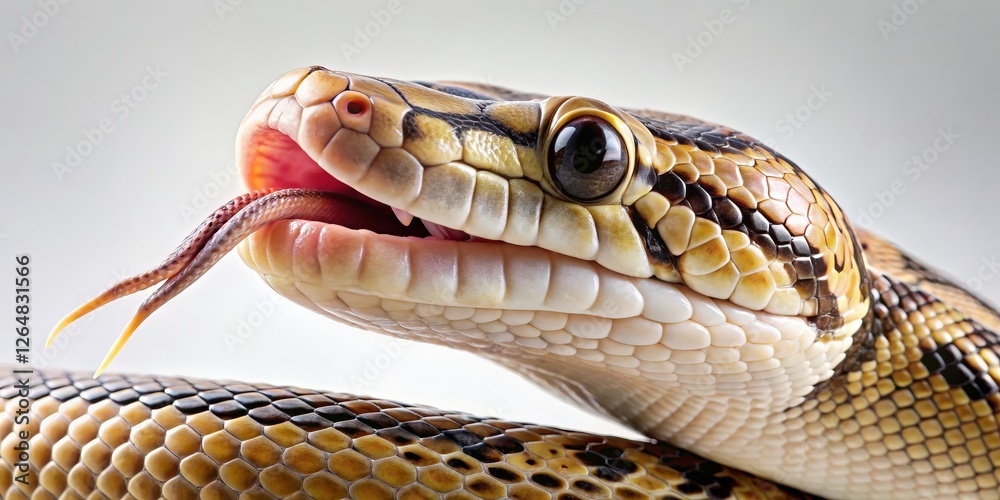 Fototapeta premium Close-Up Image of a Colorful Snake with Flicking Tongue