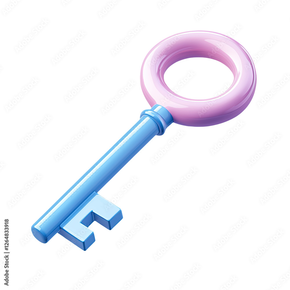 Charming 3D Key Icon - A Colorful Graphic Design Charming 3D Key Icon - A Colorful Graphic Design