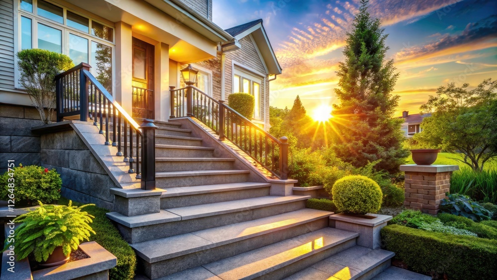 Enhance your home's curb appeal with elegant exterior stairs. Choose from wood, stone, or brick for a modern or classic design. Enhance your home's curb appeal with elegant exterior stairs. Choose from wood, stone, or brick for a modern or classic design.