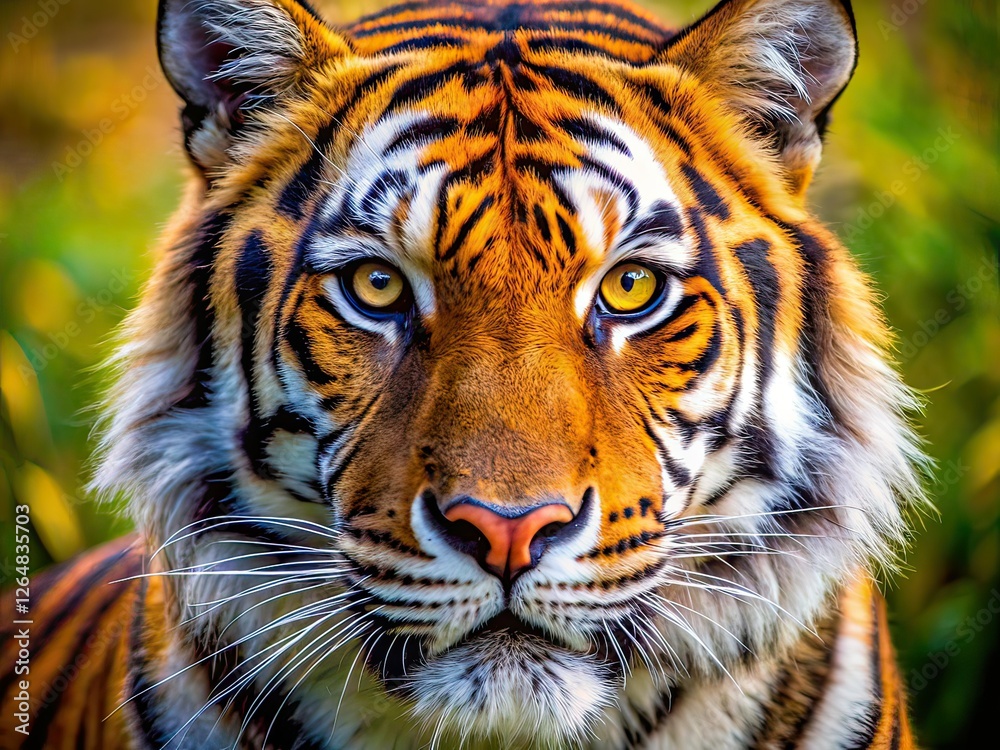 Obraz premium AI Tiger Head, High Depth of Field, Majestic Portrait
