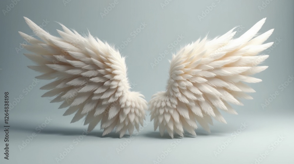 Fototapeta premium 3D Rendered Angel Wings with Soft Feathers