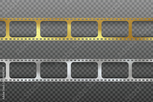 gold and silver film lines or filmstrips