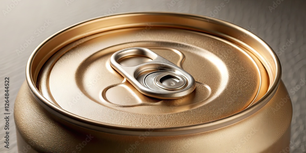 Beige Aluminum Can Macro Mockup AI Photo Beige Aluminum Can Macro Mockup AI Photo
