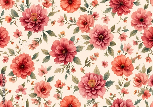 Wallpaper Mural Floral small pattern ai generated Torontodigital.ca