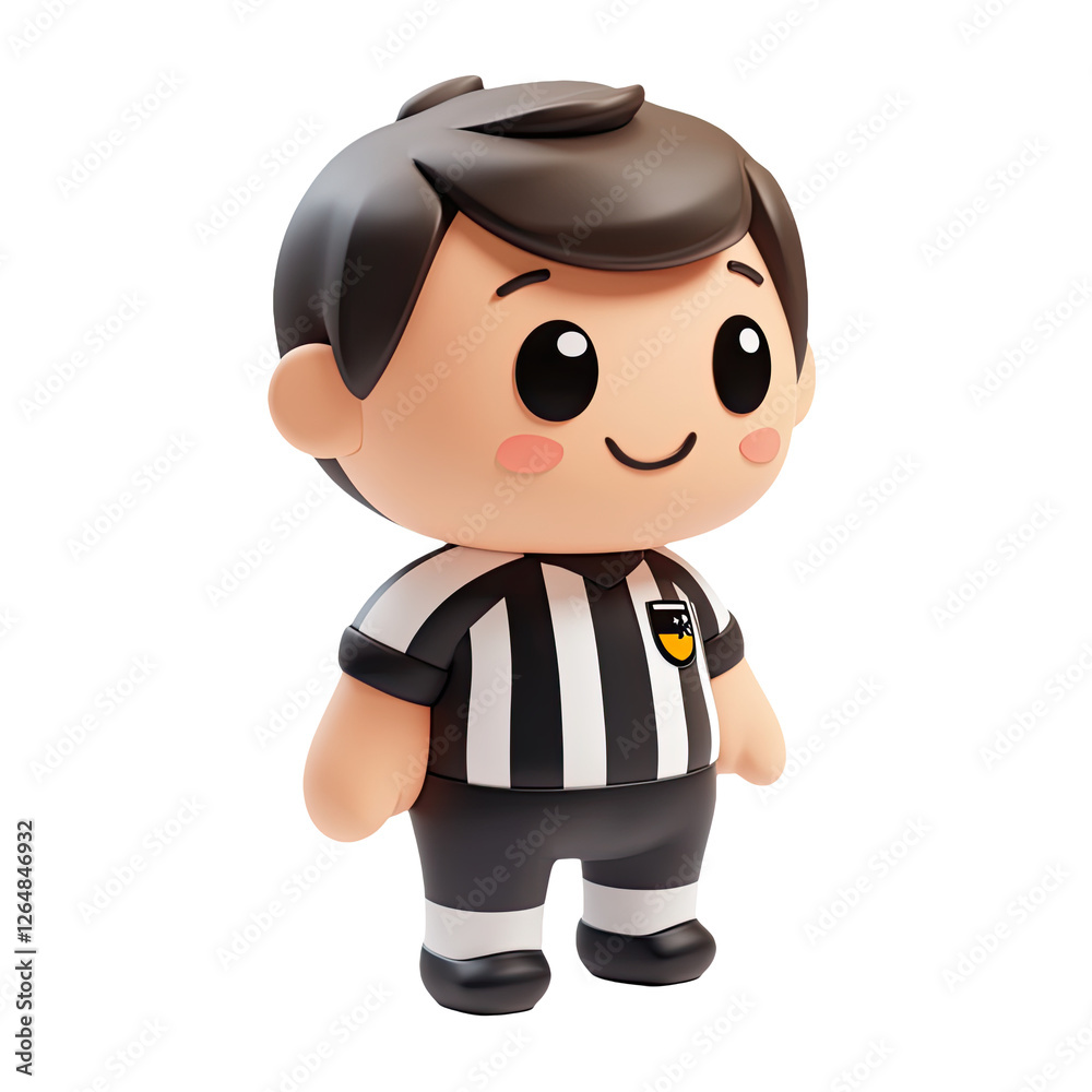 Cheerful Cartoon Football Referee Illustration Cheerful Cartoon Football Referee Illustration